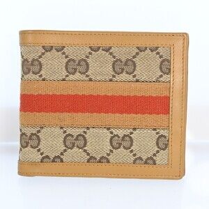 Gucci Gg Canvas Leather Compact Wallet #198849G13B